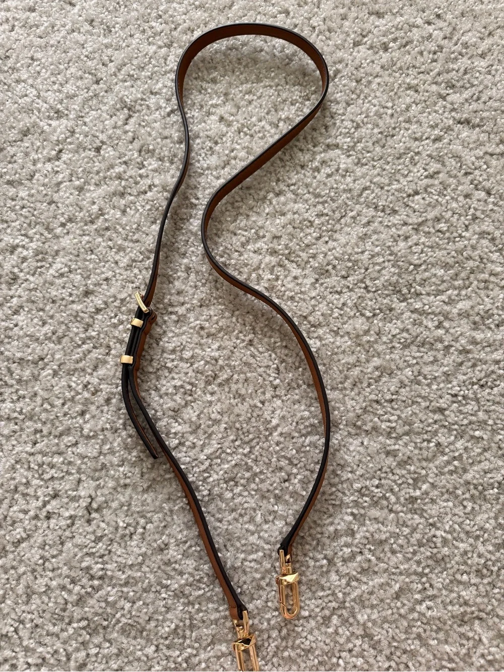 Michael Kors Brown Leather Crossbody Strap with Gold Hardware